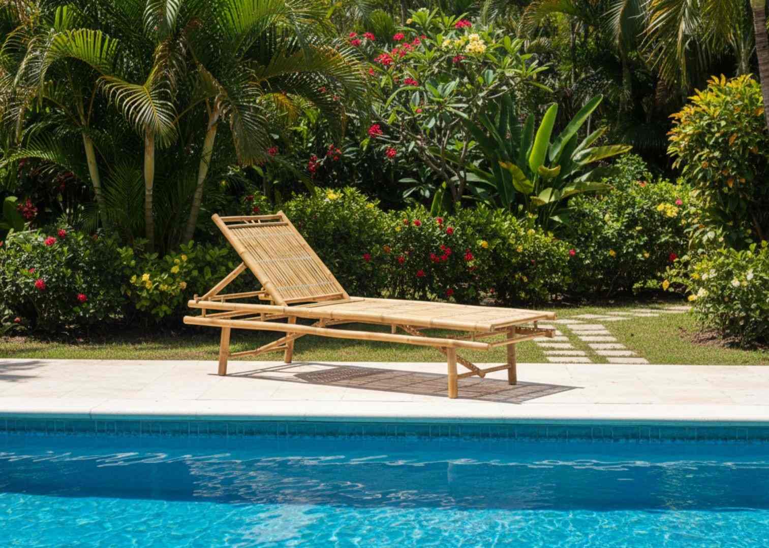 Bamboo beach chair used by the poolside and in garden