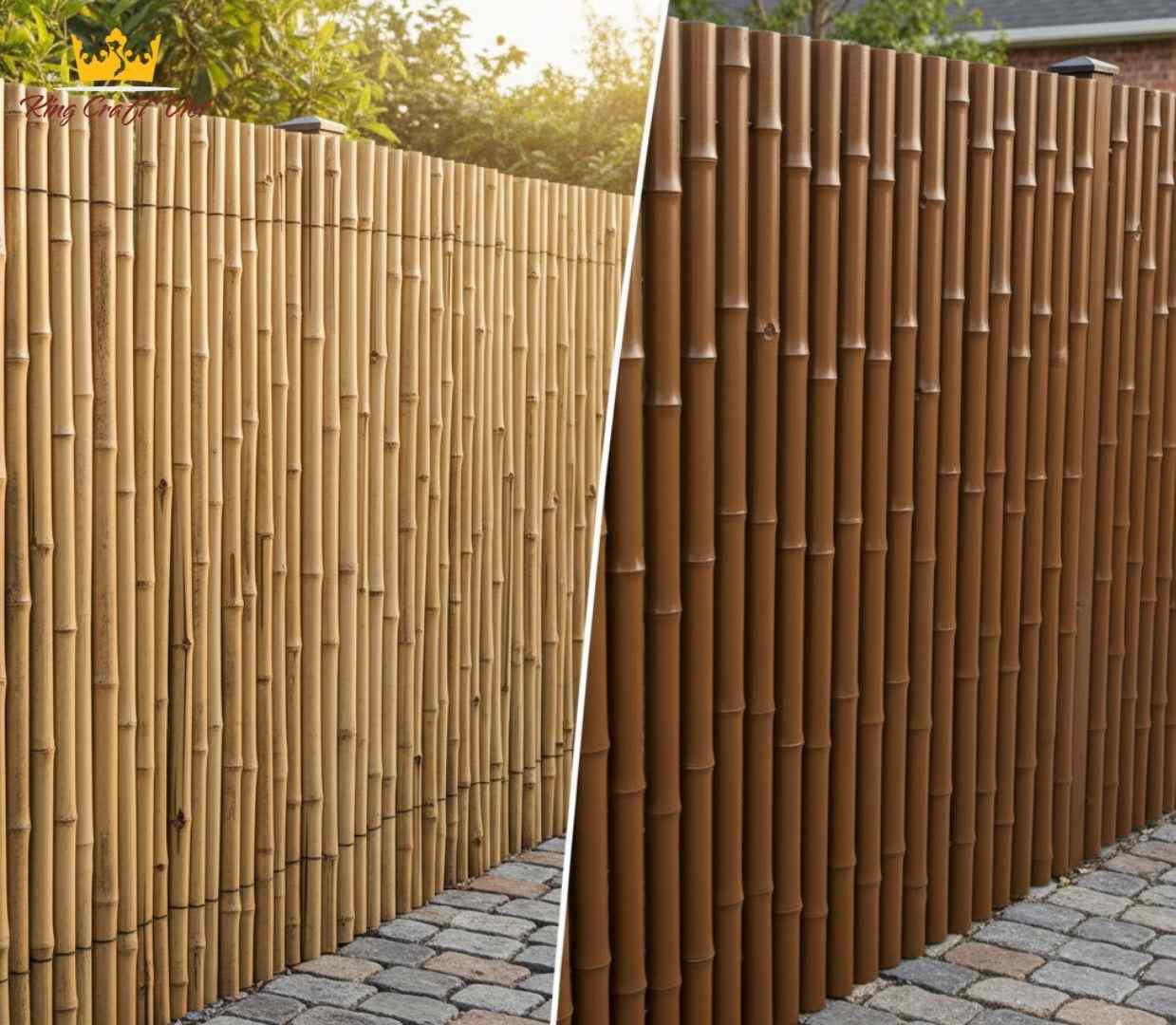 Comparison of natural bamboo fencer and artificial plastic fencing