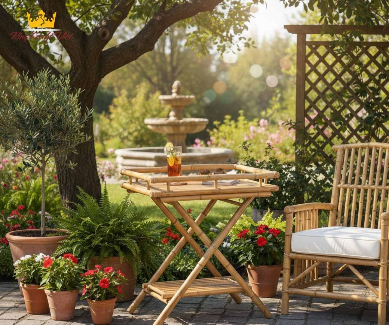 Handmade bamboo table