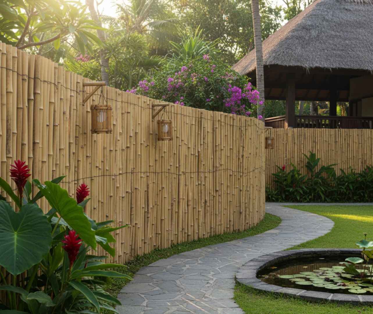 Natural Bamboo Fence