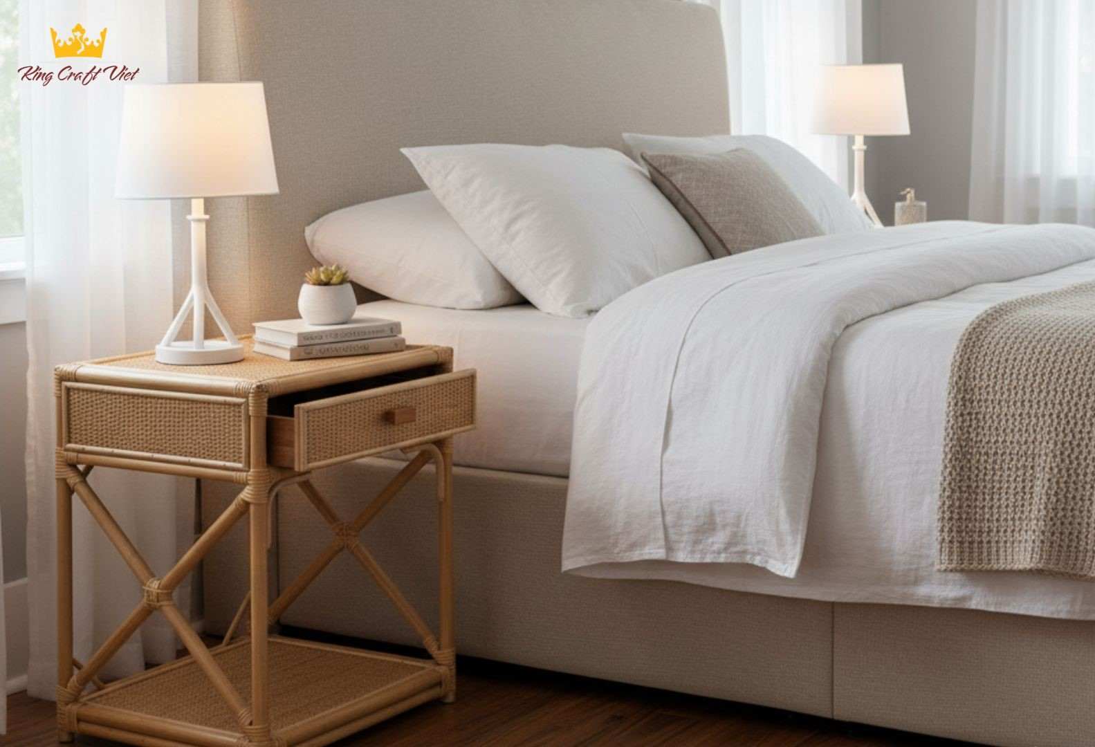 Bamboo bedside table