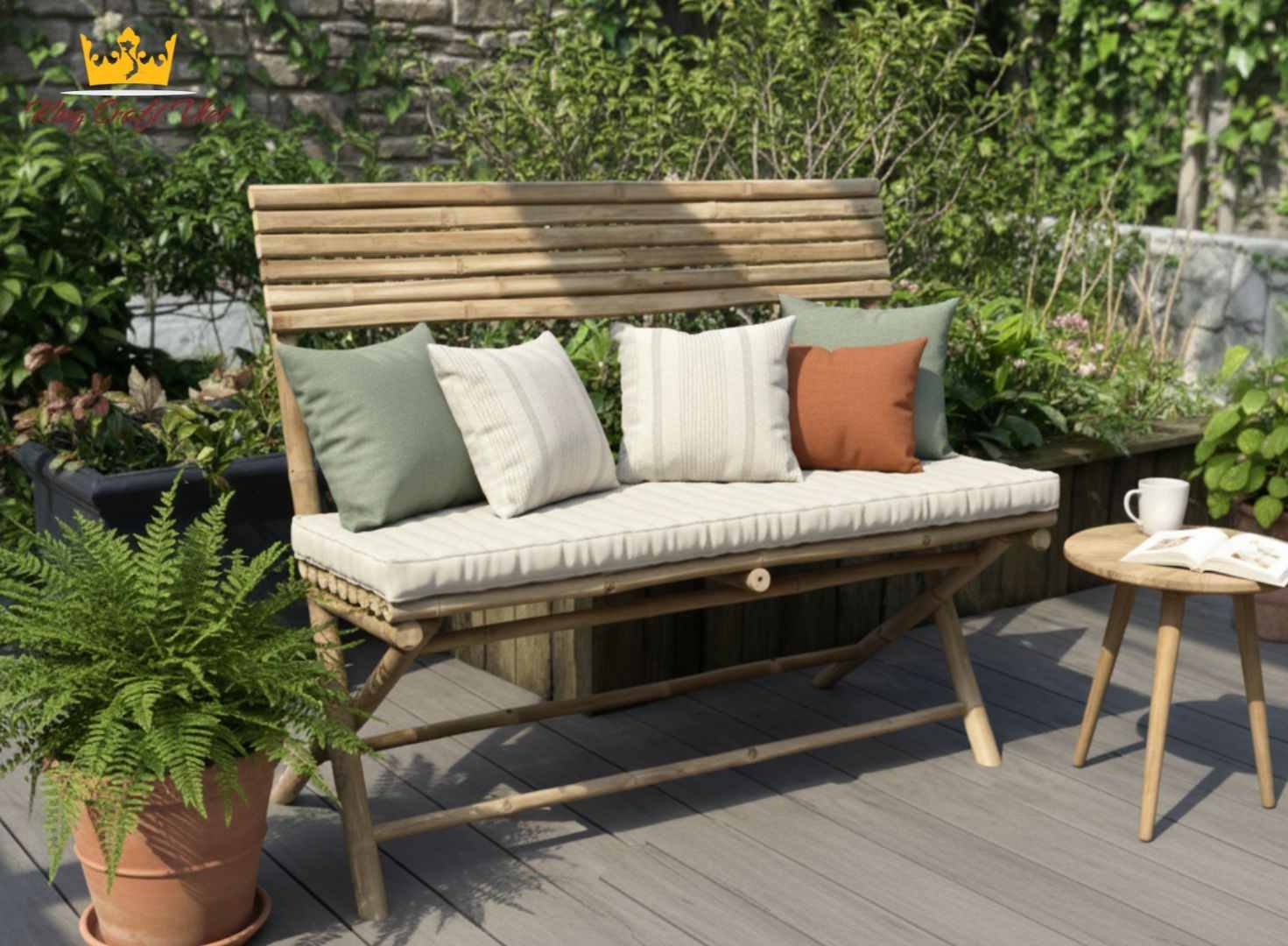 Bamboo chair handmade Vietnam in garden space