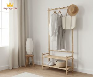 Bamboo clothes rack