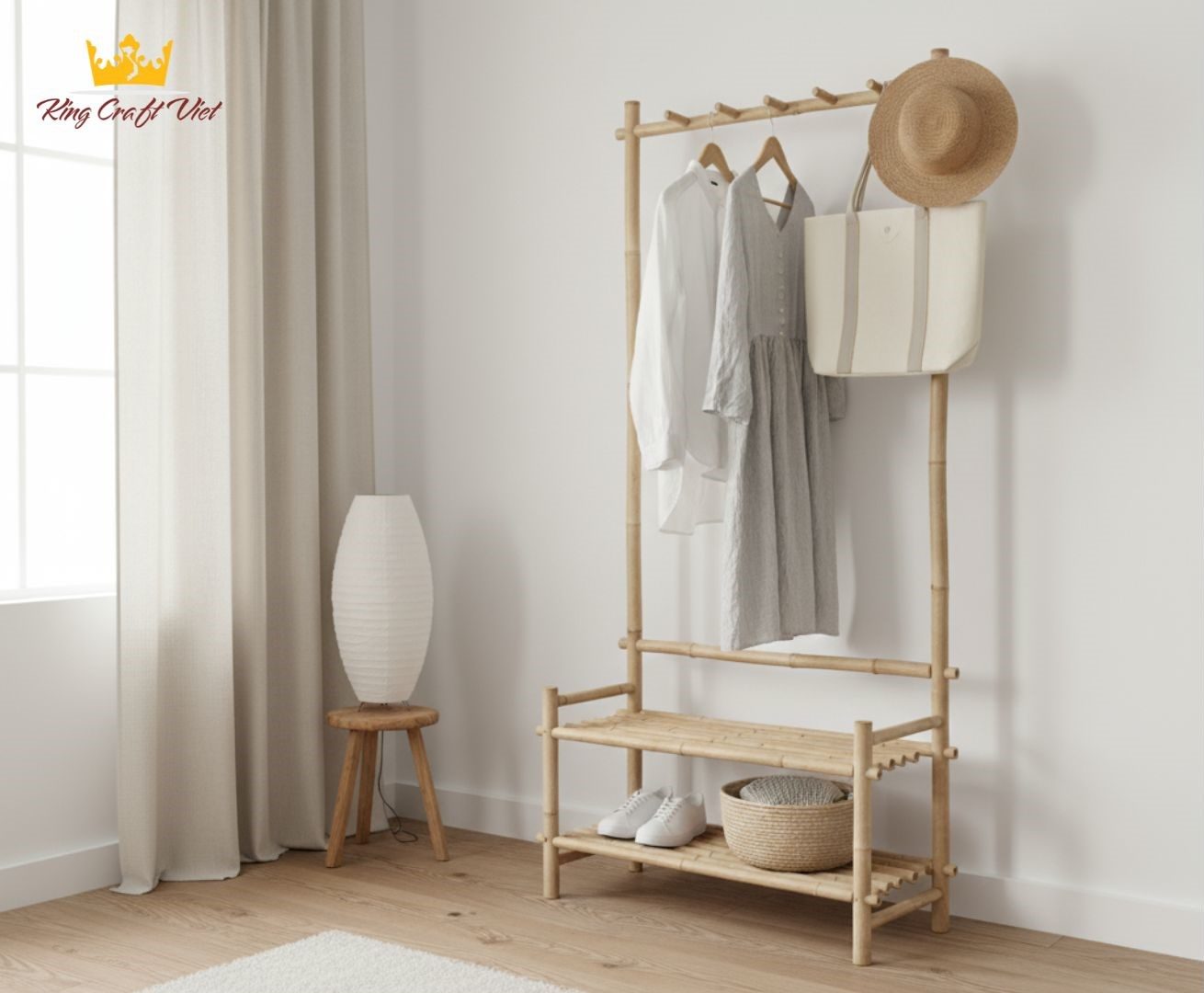 Bamboo clothes rack