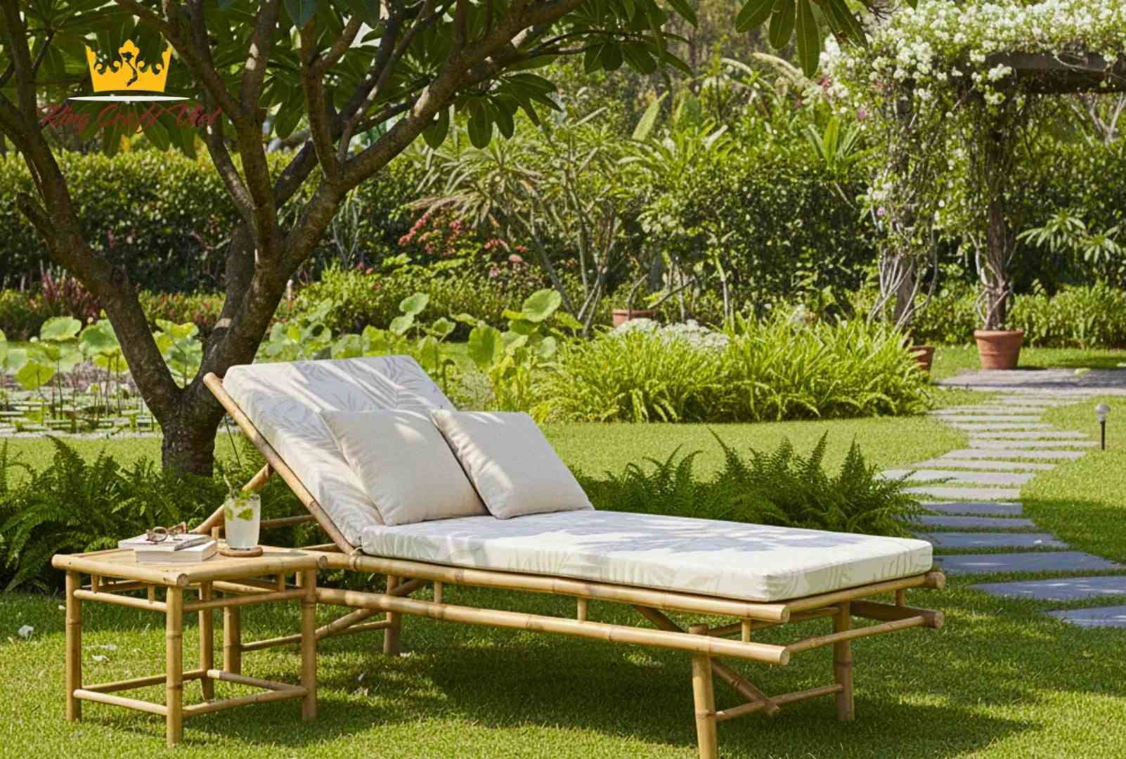 Bamboo outdoor sun bed