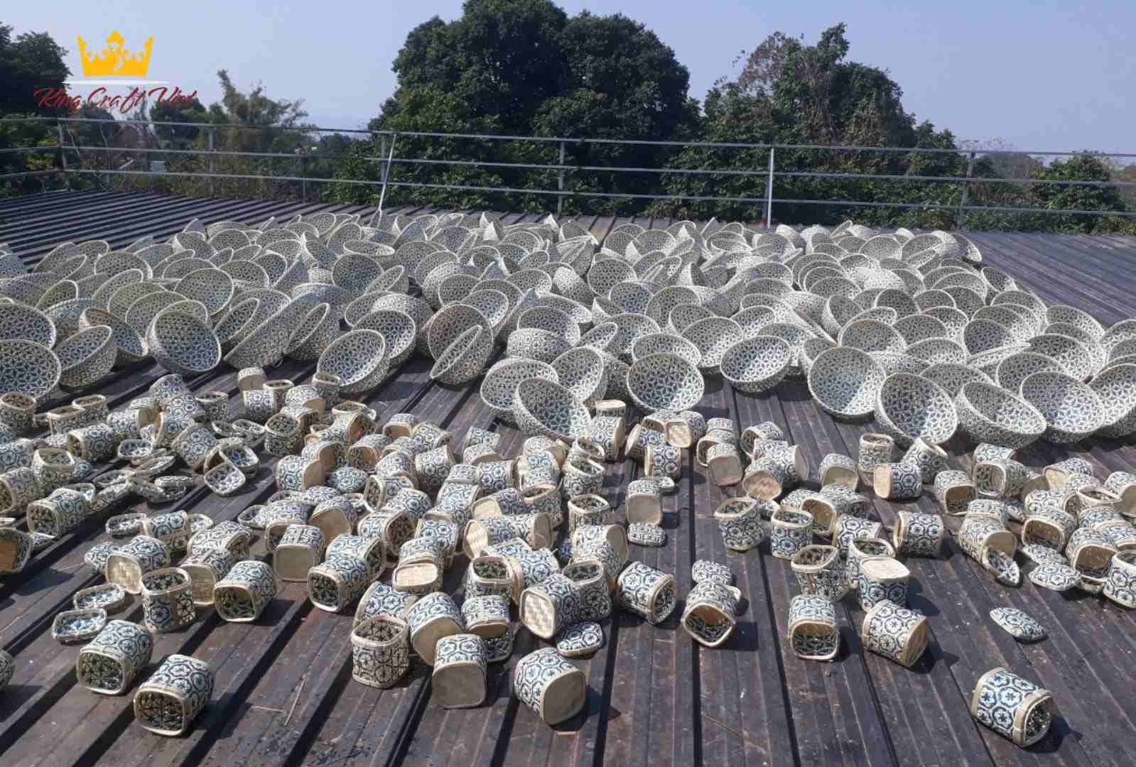 Close-up of handicrafts drying