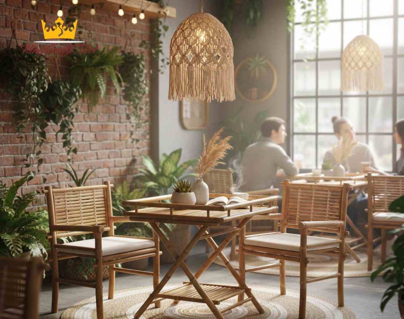 Handcrafted bamboo furniture from Vietnam, suitable for cafes.