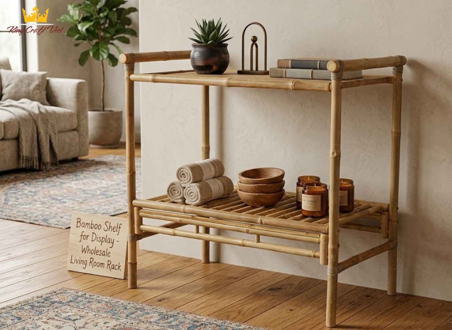 Bamboo display shelf vietnam handicraft supplier