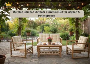 Durable Bamboo Outdoor Furniture Set for Garden & Patio Spaces