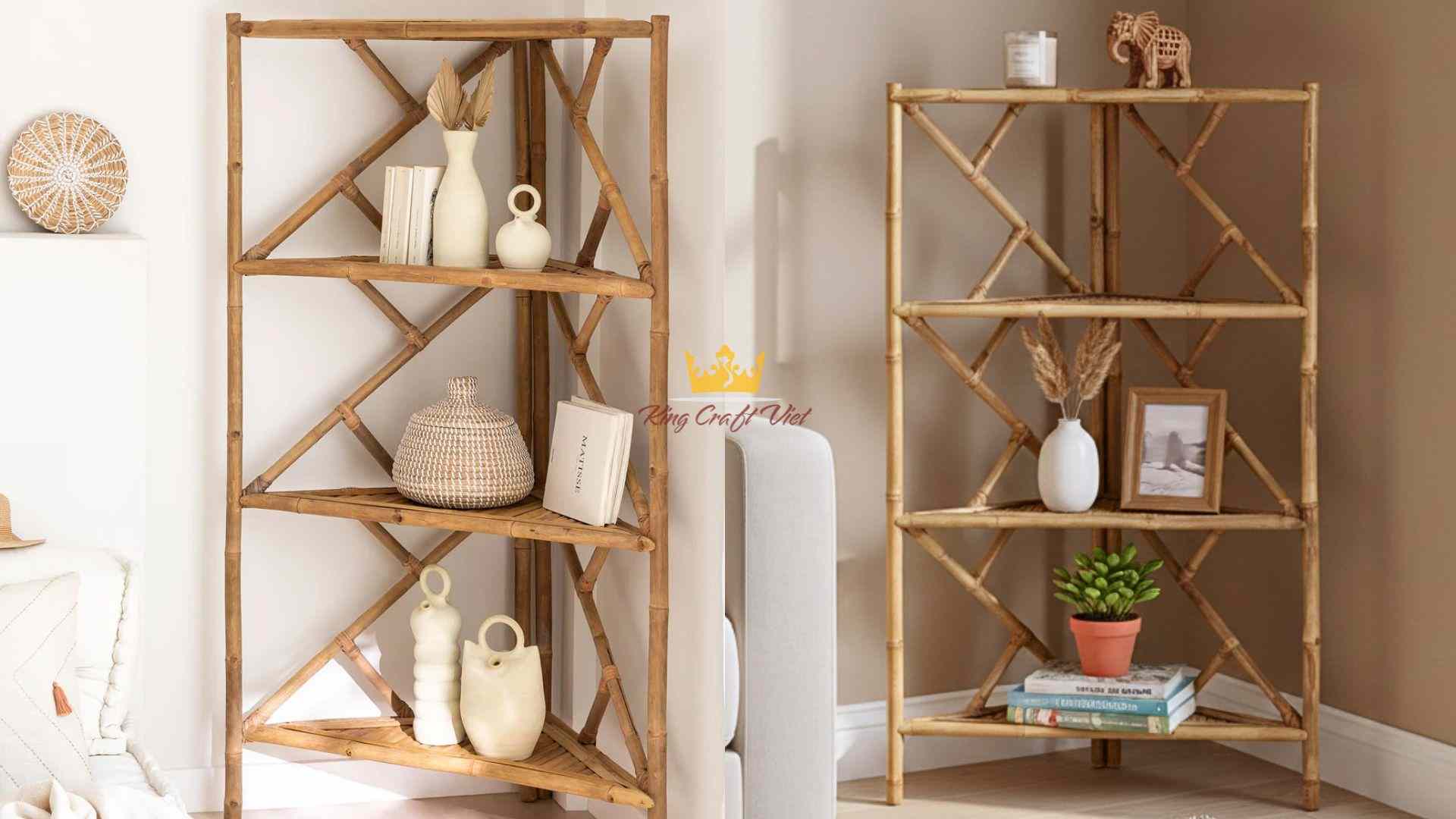 Bamboo storage shelf handicraft furniture