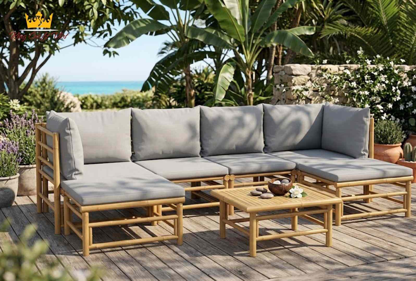 Handicraft bamboo furniture outdoor set