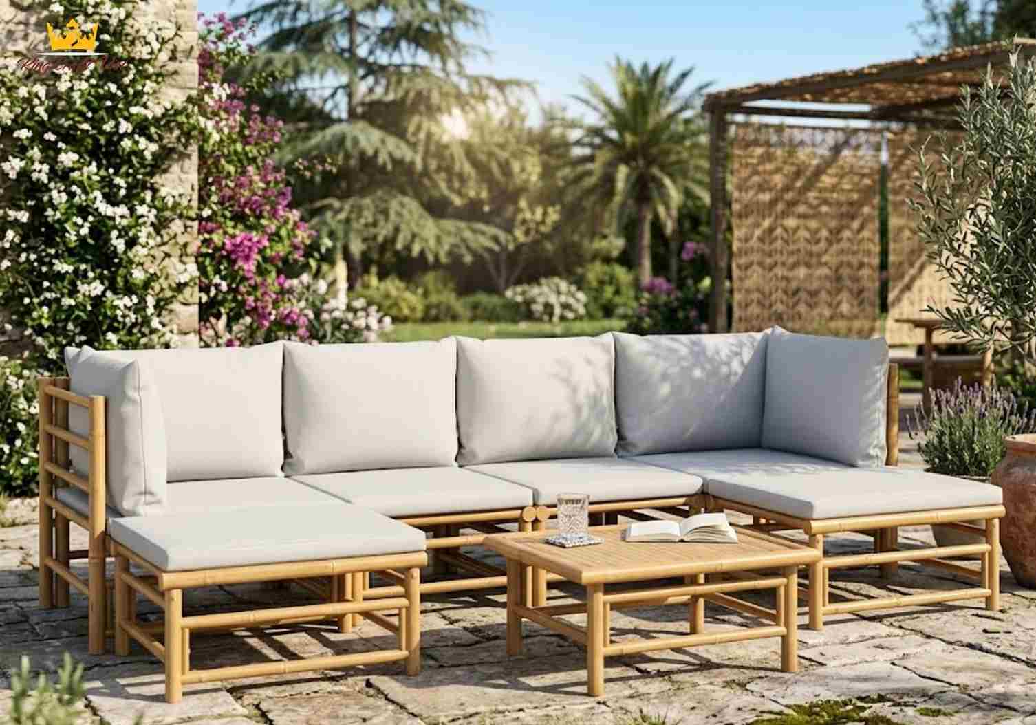 Bamboo furniture for garden outdoor natural patio set