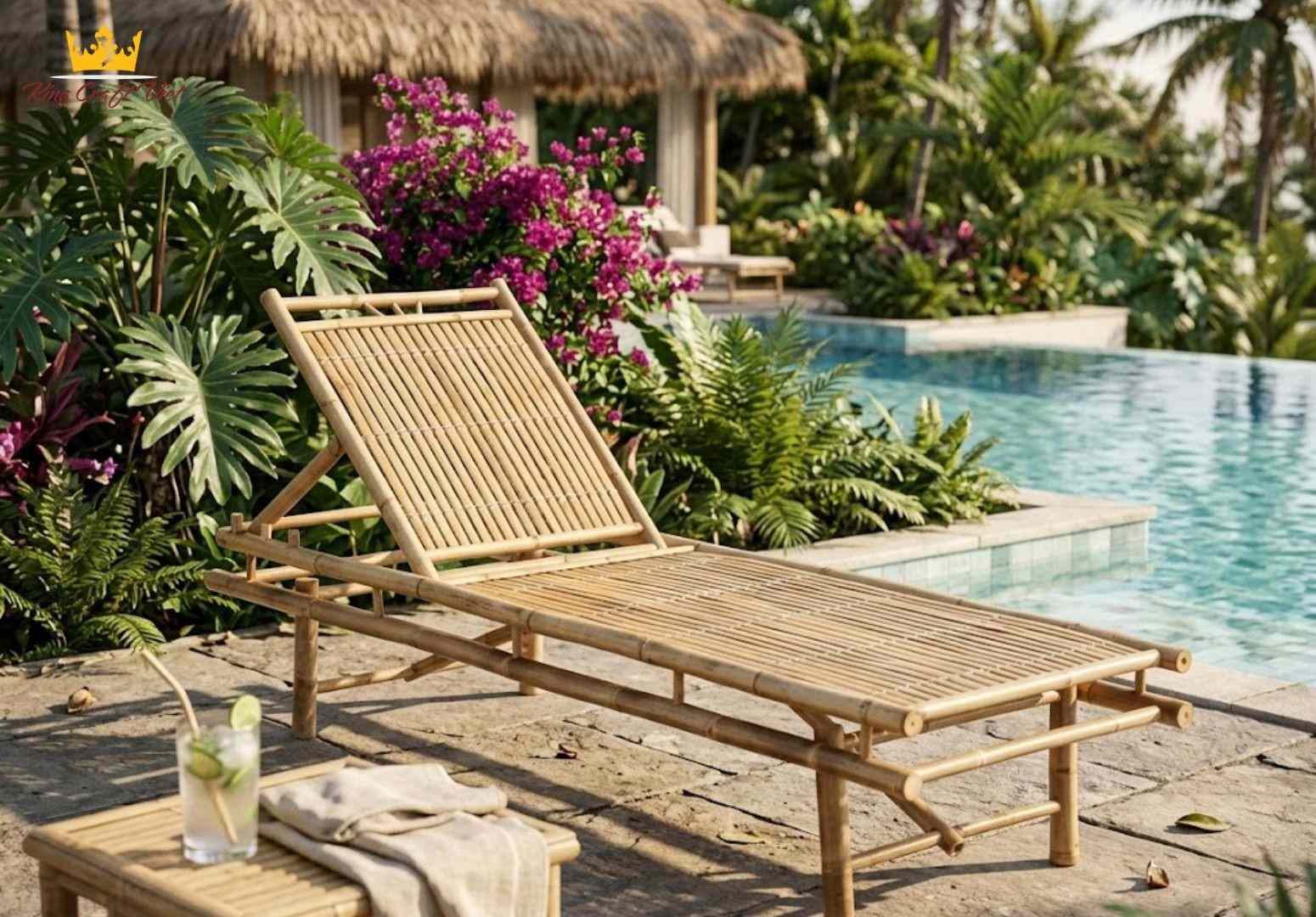 Bamboo relax sun bed outdoor