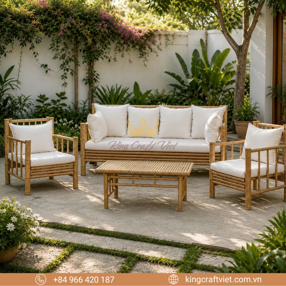 Bamboo Lounge Set with Outdoor Use