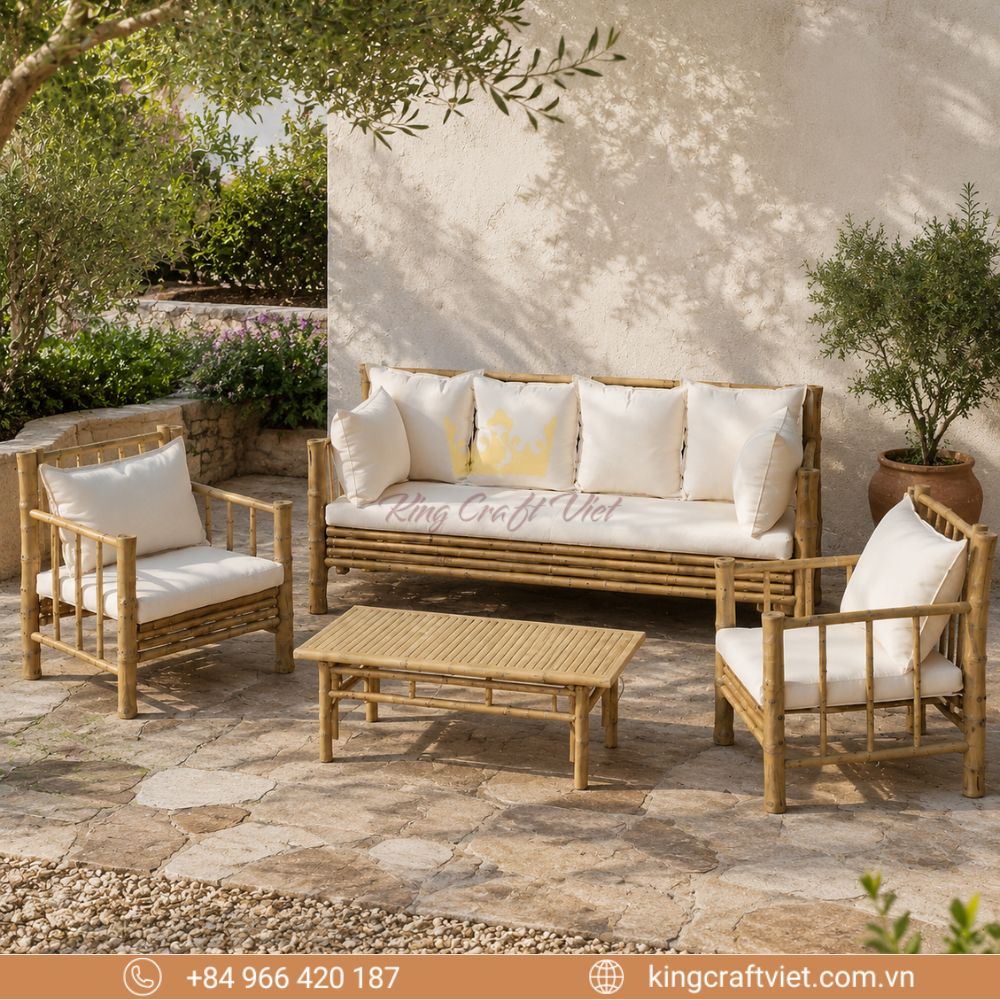 Bamboo 5-Seat Lounge Set Outdoor Use