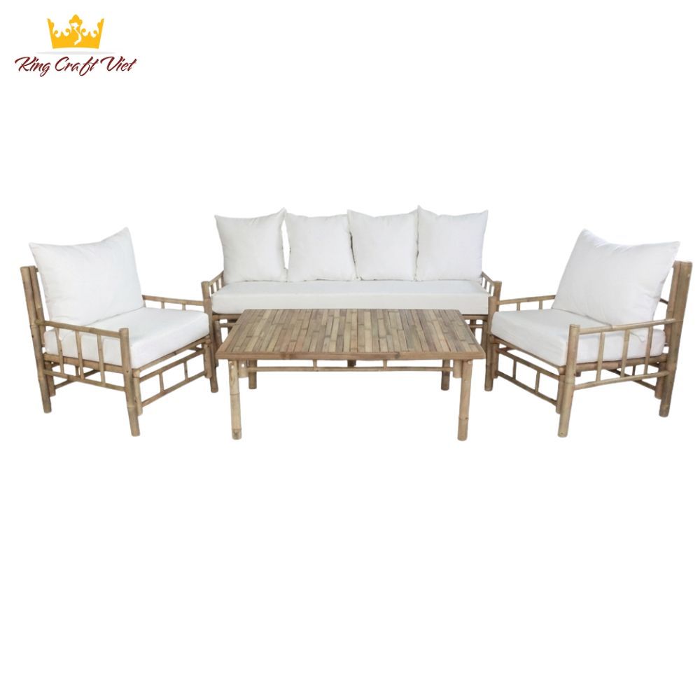 Bamboo Furniture Garden Set White Background