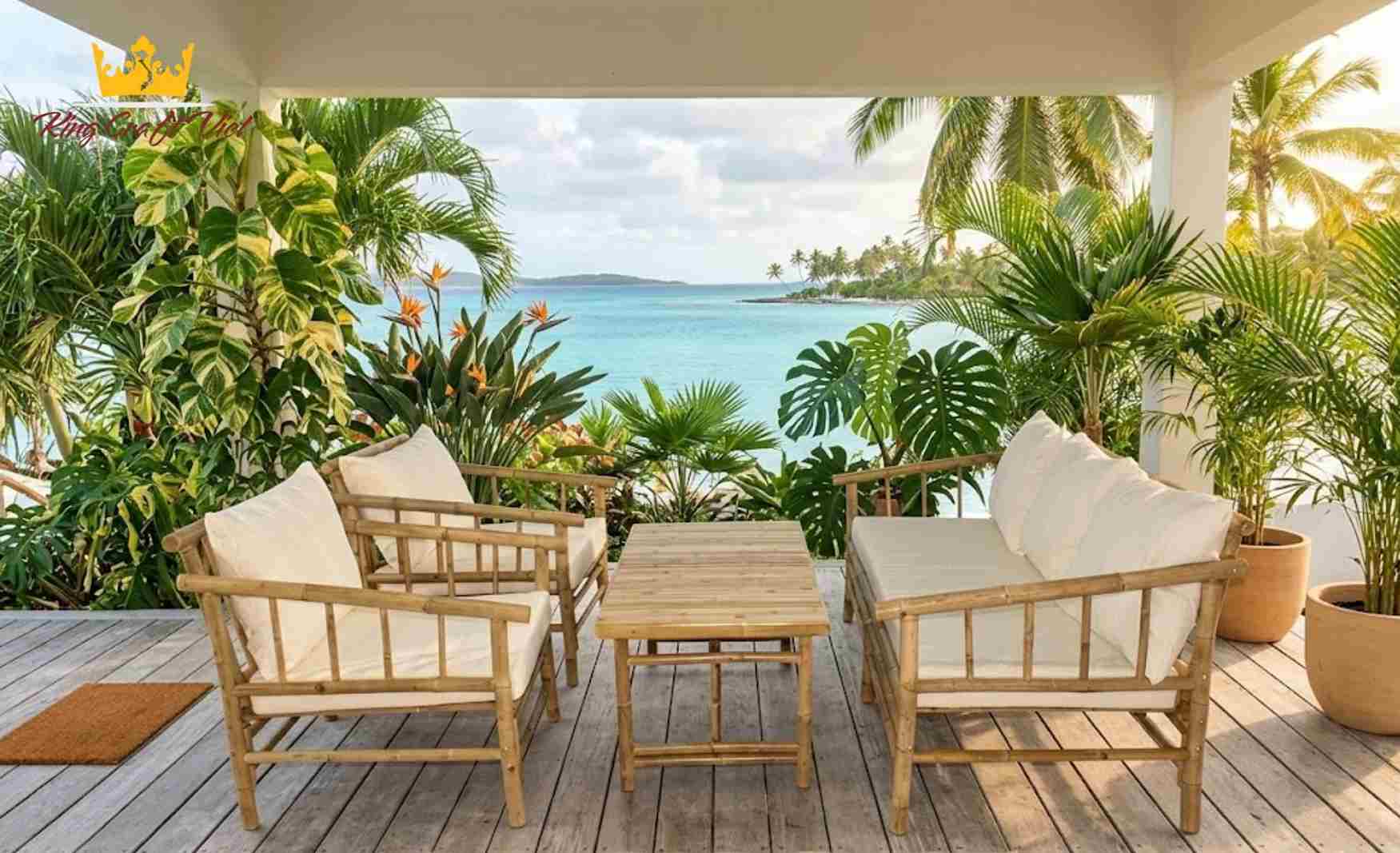 Bamboo furniture outdoor for resort garden