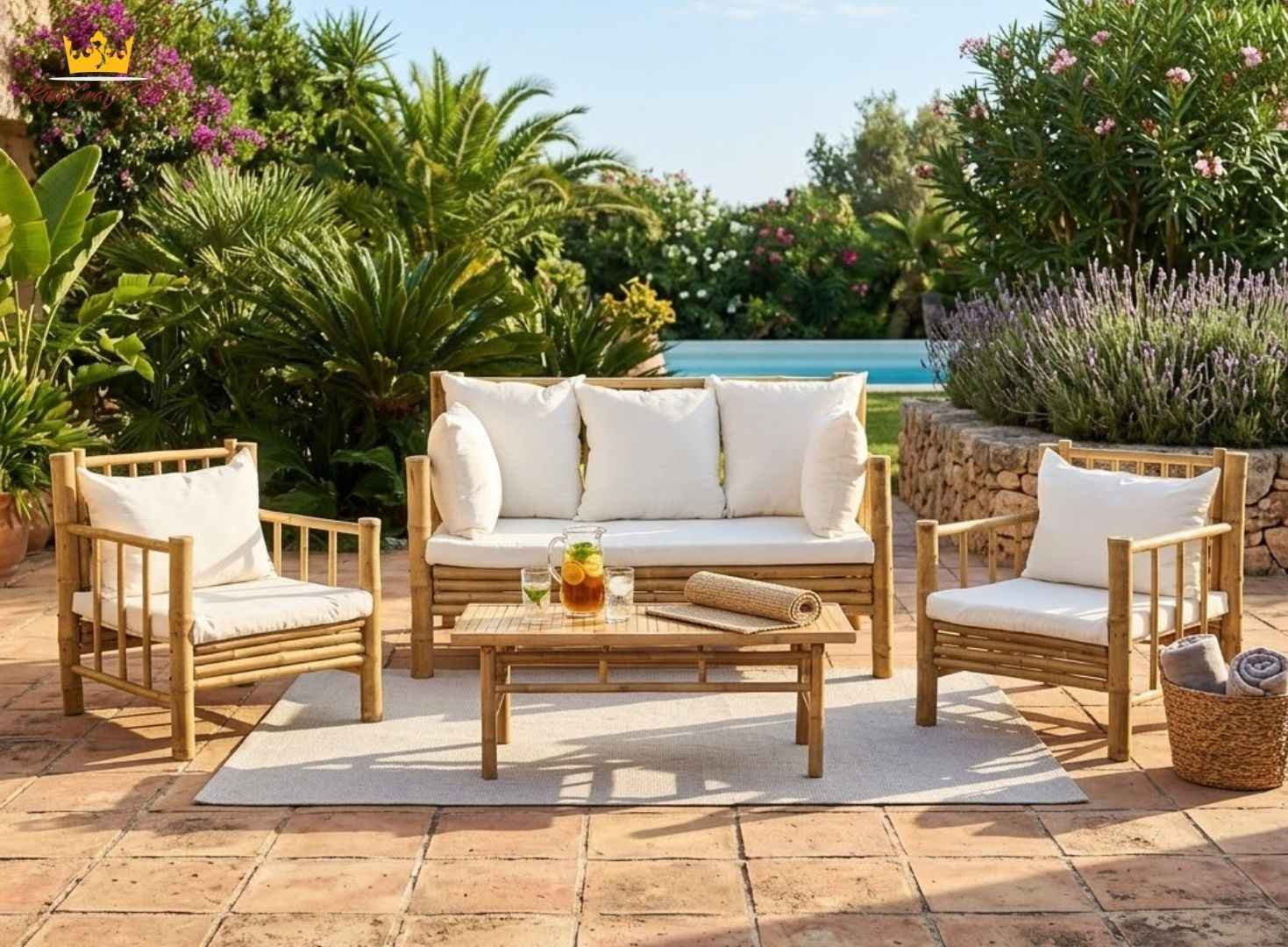 Eco friendly outdoor bamboo furniture set