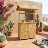 Outdoor bamboo bar with roof for tropical garden decor