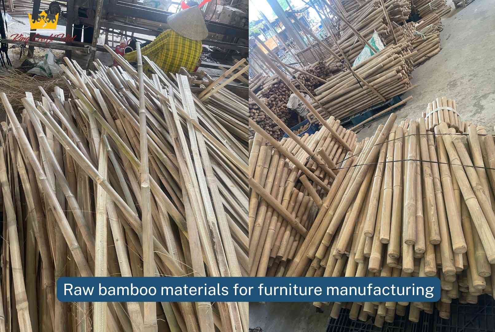 Raw bamboo materials for furniture manufacturing
