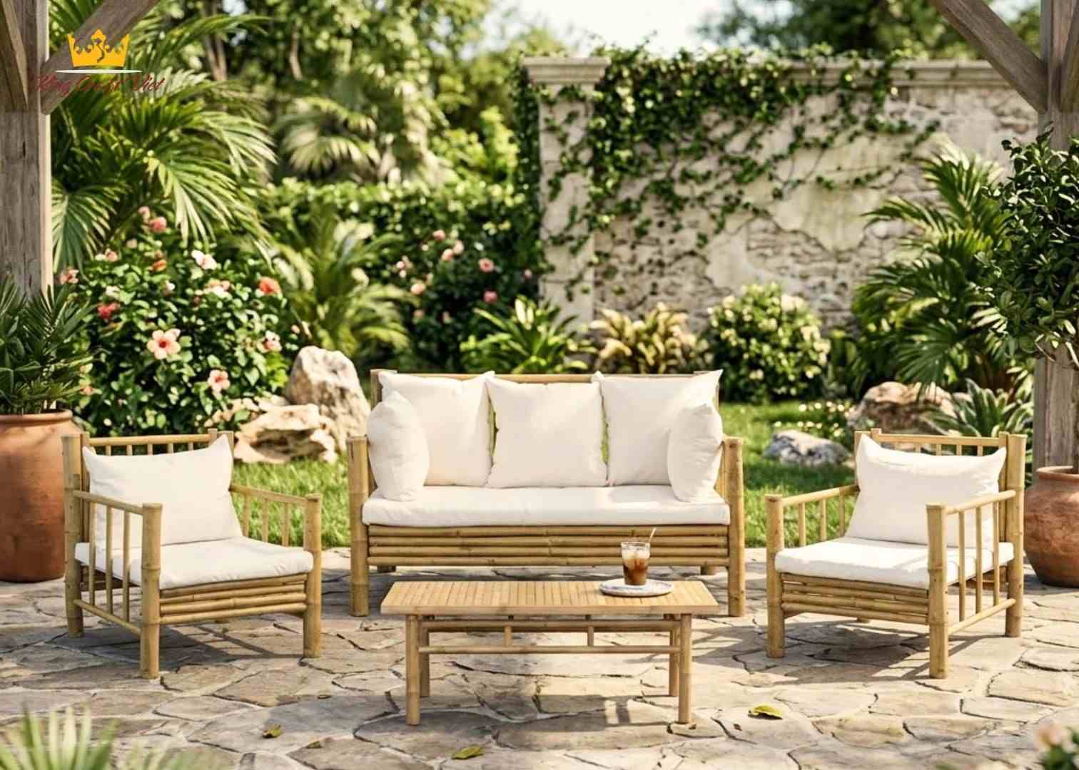 Bamboo sofa set by Vietnam bamboo furniture manufacturer