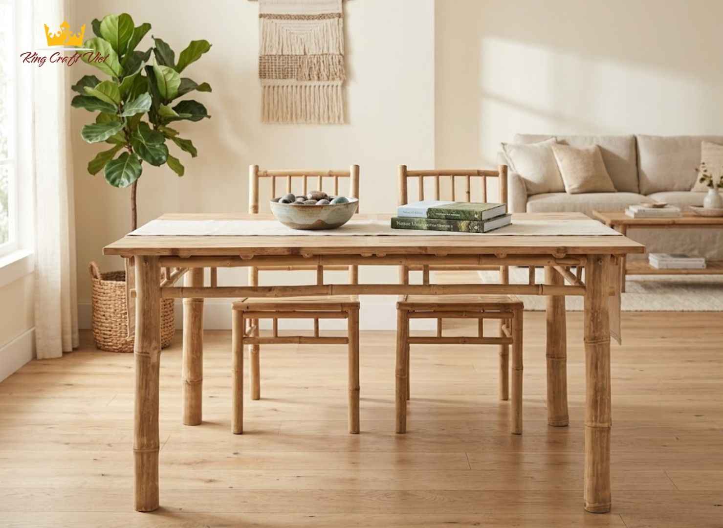 Handmade bamboo furniture wholesale collection manufactured by King Craft Viet in Vietnam