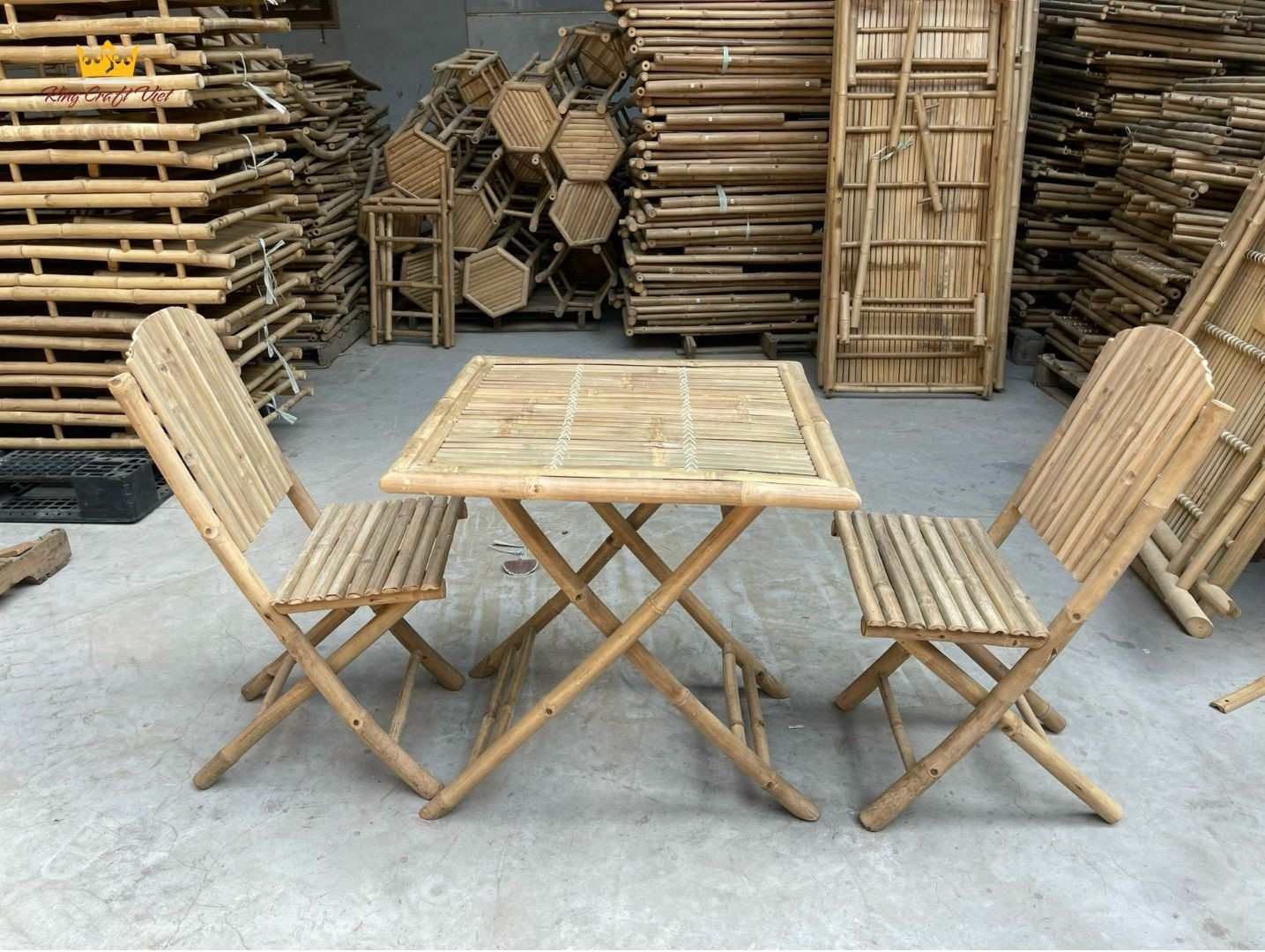 Images of KingcraftViet's furniture manufacturing workshop.
