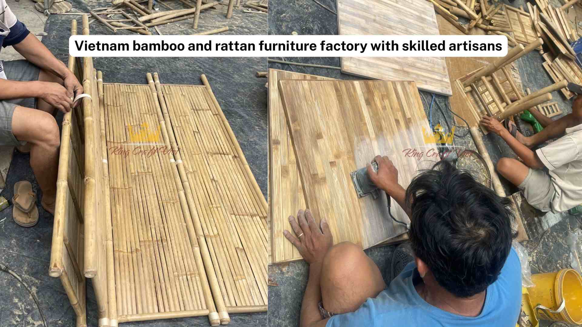 Vietnam bamboo and rattan furniture factory with skilled artisans
