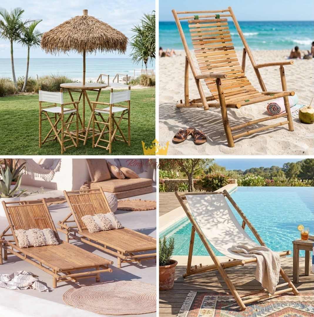 Bamboo outdoor furniture for patio and resort spaces
