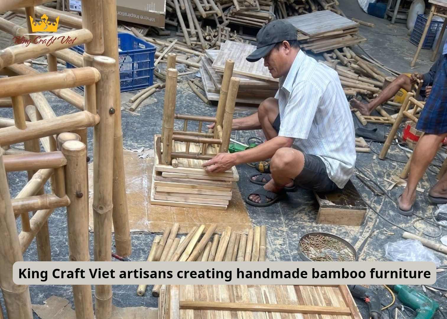 King Craft Viet artisans creating handmade bamboo furniture