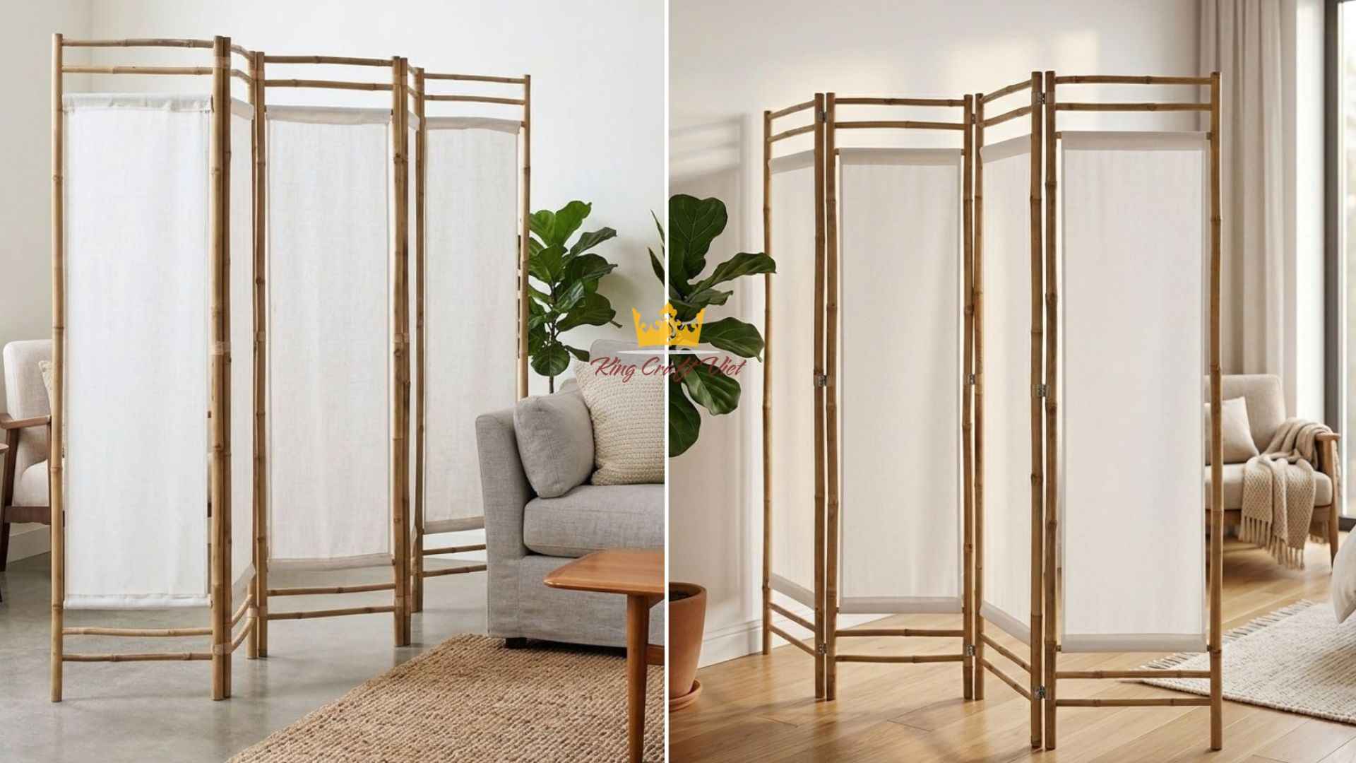 Vietnamese bamboo room divider for indoor spaces